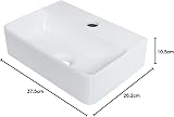 Ibergrif M41101 White Ceramic Rectangle Vessel Sink Wall Mounted 375x262mm view 3