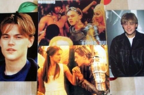 SET OF 4 LEONARDO DICAPRIO ROMEO JULIET POSTCARDS