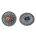 PEPPERLONELY Brand 10PC Metal Shank Button Round Antique Copper Spray Painted Blue Single Hole Pattern Pattern 15.0mm( 5/8)