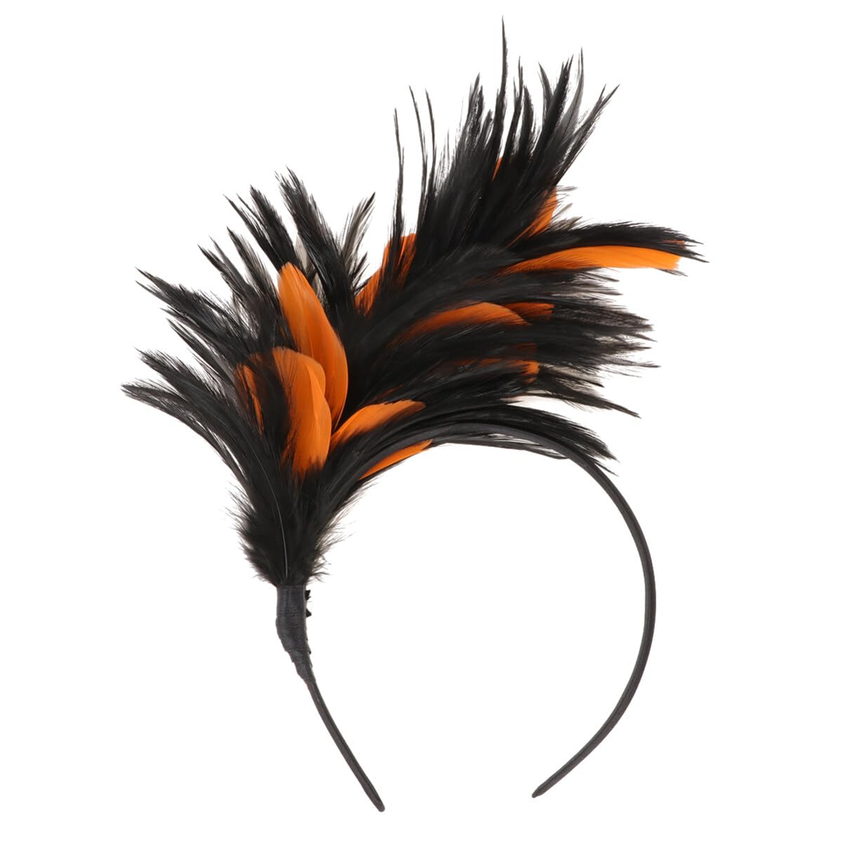 FRCOLOR Halloween 1920S Fascinators Headband Hair Hoop Derby Headband for Cosplay,Party(Black Orange)