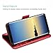 ProCase Galaxy Note 8 Genuine Leather Case, Vintage Wallet Folding Flip Case with Kickstand Card Slots Magnetic Closure Protective Cover for Galaxy Note8 -Red