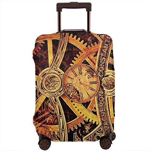 image for YongColer Cool Steampunk Gears Zipper Travel Luggage Suitcase Protecto