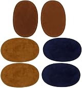 POFET 3 Pairs Sew On Suede Oval Elbow Knee Patches Brown Tan Blue view 7