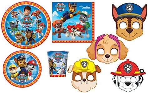 NEW PAW Patrol Party Supply Standard Kit (Serves 8) AND PAW Patrol Party Masks, Assorted 8ct