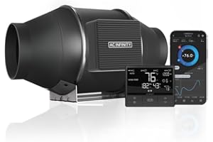 AC INFINITY CLOUDLINE T4, Quiet 4 Inch Inline Duct Fan with Temperature Humidity Controller - Ventilation Exhaust Fan for Hea