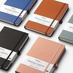 HIUKOOKA 5 Pack College Ruled Journal Notebook, A5