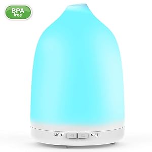 Avaspot Difusor de Aceites Esenciales, 120ml Ultrasónico Humidificador de Vapor Frío, Aroma Difusor, 7-Color LED, Operación Silenciosa, Auto Shut Off, para Hogar, Oficina, Bebé, Dormitorio etc