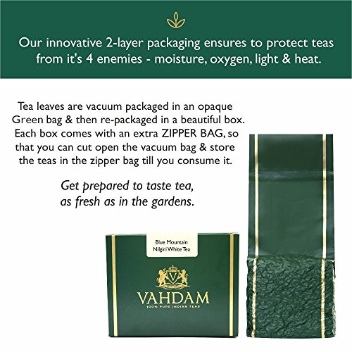 image for Vahdam Teas Exotic White Tea Leaves from the Blue Mountains (25 Cups)