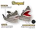 Stompeez Animated Shark Plush Slippers - Ultra Soft and Fuzzy - Mouth Opens and Closes as You Walk - Medium Grey