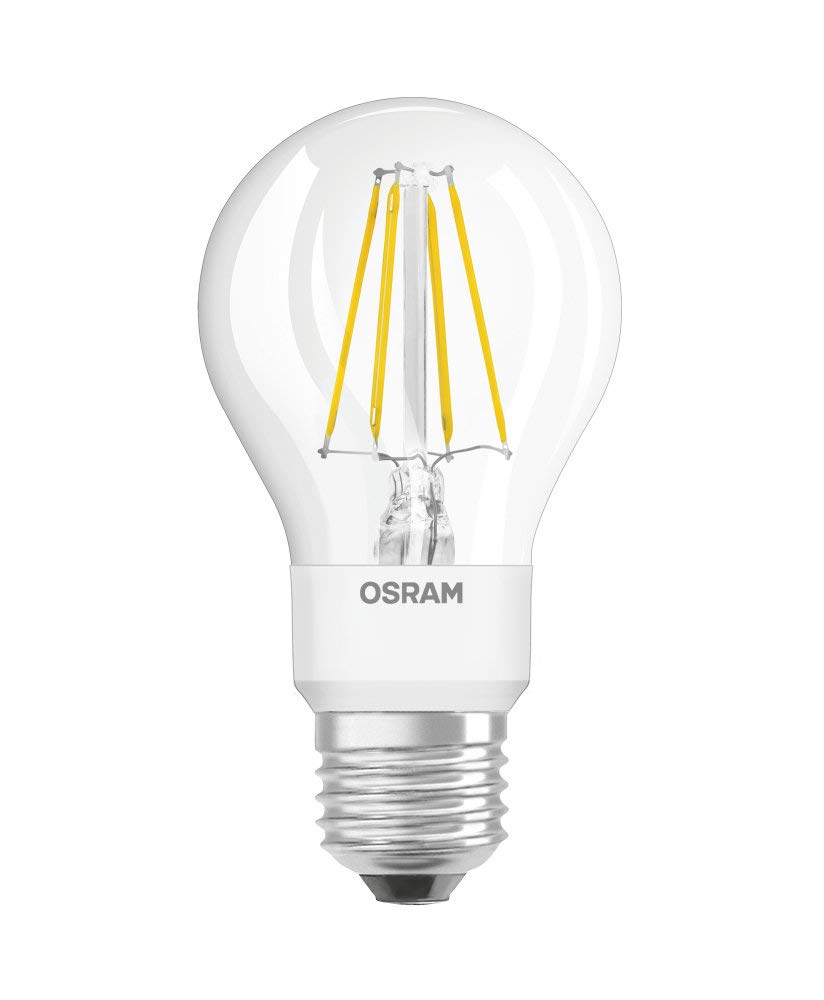 OSRAM LED lamp | Base: E27 | Cool White | 4000 K | 4 W | Replacement for 40W | Clear | LED Daylight Sensor Classic A