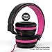 AILIHEN I35 Kids Headphones for School, Wired Headphone with Microphone Volume Limited 93dB Children Girls Teen Lightweight Foldable Headsets for Travel Chromebook Cellphone Tablets(Black Purple)