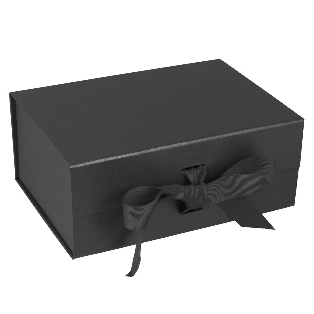 Large Reinforced Black A5 Magnetic Seal Lid Ribbon Tie Gift Box