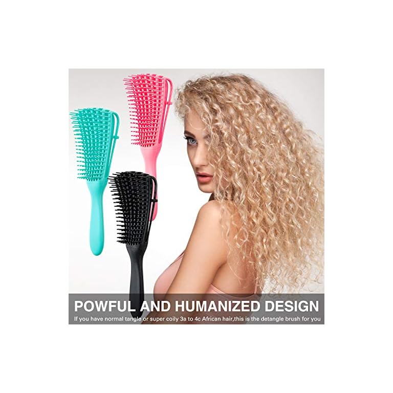 3 Pieces Detangling Brush Hair Detangler Brush for Hair Textured 3a to