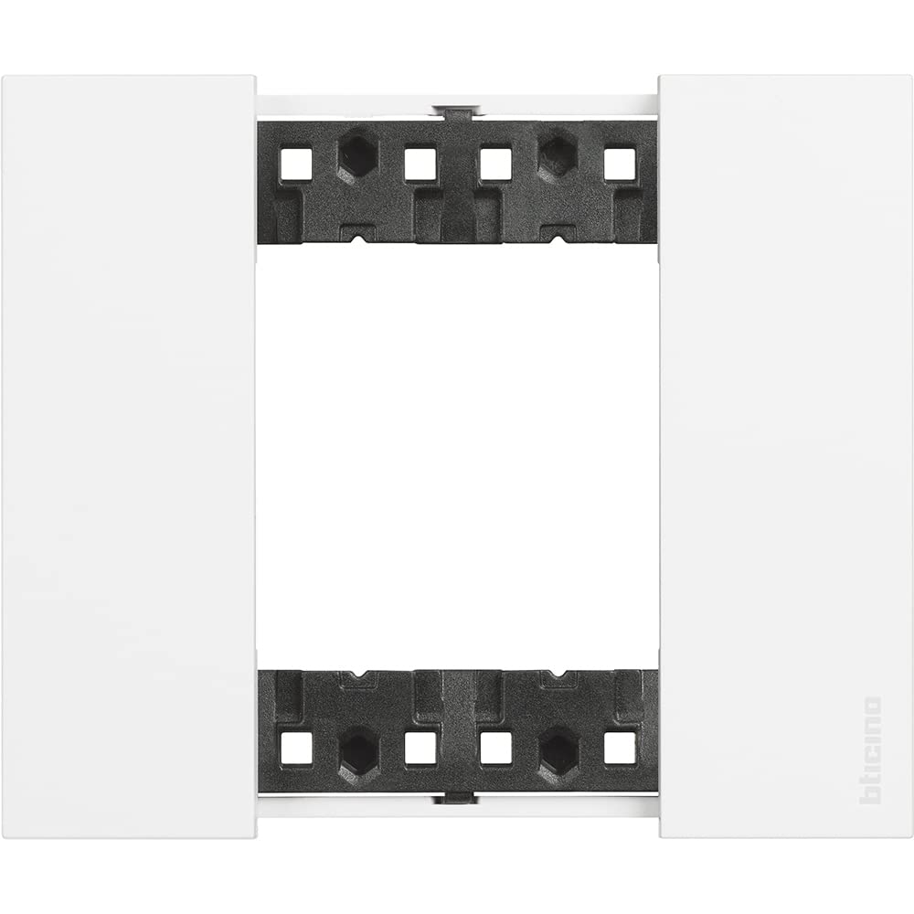 Bticino KA4802KW Light Spot Plate, Living Now Series, Innovative Design with Increased Space for Functions, 2 Modules, White Finish