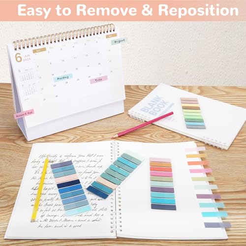 Euqvunn 1400 Pieces Adhesive Markers, 7 Pads, 70 Colors Sticky Bookmarks, Transparent Sticky Notes, Repositionable Translucent Eyelash Indexes for Office and Planning