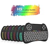 Mini Wireless Keyboard with Touchpad, Tripsky 2.4GHz Colorful Backlit Wireless Mini Keyboard,Handheld Remote for Android TV Box, Windows PC, HTPC, IPTV, Raspberry Pi, Xbox 360, PS3, PS4 (Black)