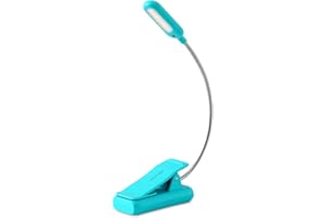 VAVOFO Clip On Book Light for Bed Kids, 7 LED Reading Light with 9-Level Warm Cool White Daylight, Eye Care Lamp with Power Indicator for Bookworms (Blue)