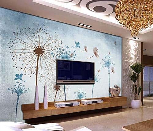 Amazon.com: Murwall Floral Wallpaper Blue Brown Dandelion ...
