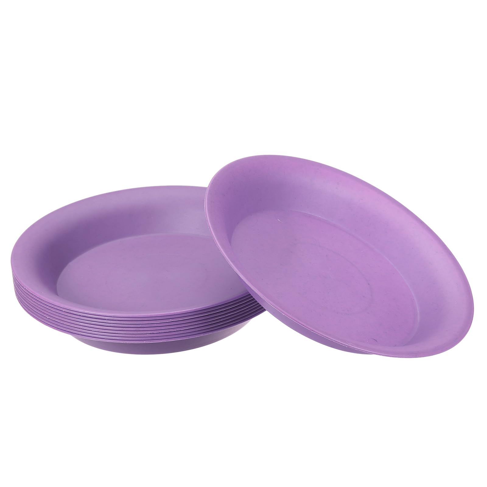 PATIKIL 8 Inch Plant Saucer Tray, 10 Pack Plastic Drip Tray Round Collects Excess Water Flower Pot Drainage Trays for Heavy Indoor Outdoor Pans, Purple