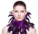 ZAKIA Gothic Natural Real Feather Choker Necklace Neck Wrap Collar Halloween Accessory (Purple)