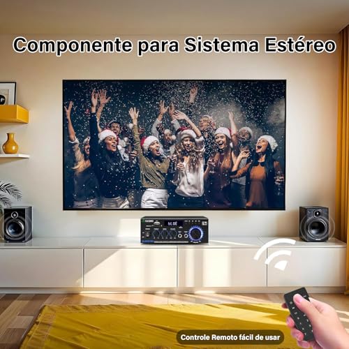 Amplificador de áudio estéreo profissional AK45 Pro, sistema de amplificação de potência sem fios Bluetooth 5.0 de dois canais de 300 W, adequado para uso doméstico, rádio FM, USB e controlo remoto