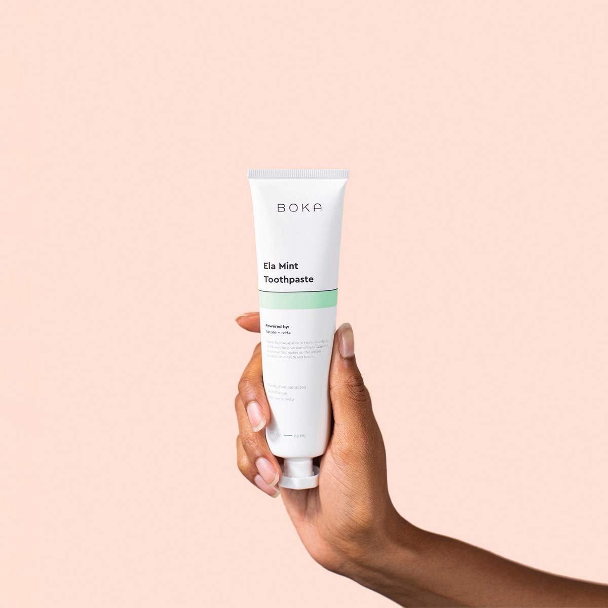 Boka Ela Mint Natural Toothpaste - Nano-Hydroxyapatite for Remineralizing and Sensitivity, Fluoride-Free I Dentist Recommended, Made in USA I 4oz : Beauty