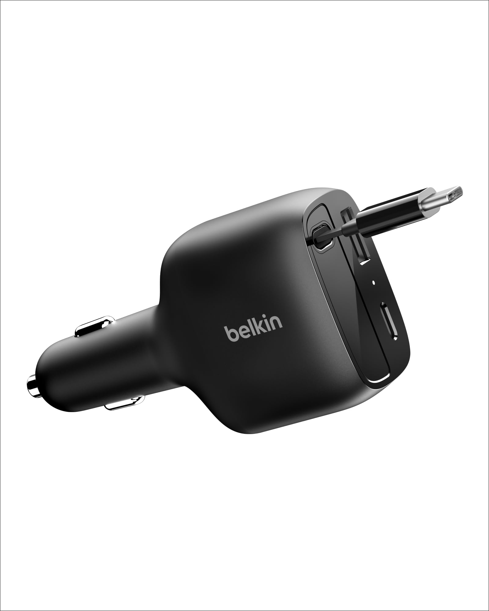 Photo 1 of Belkin USB C Car Charger 75W w/ 30in Retractable USB C Cable - iPhone Charger, Compatible with iPhone 17 & 16 Series, Galaxy S25 Series, AirPods, Tablet, MacBook, Chromebook, etc. - Travel Essentials