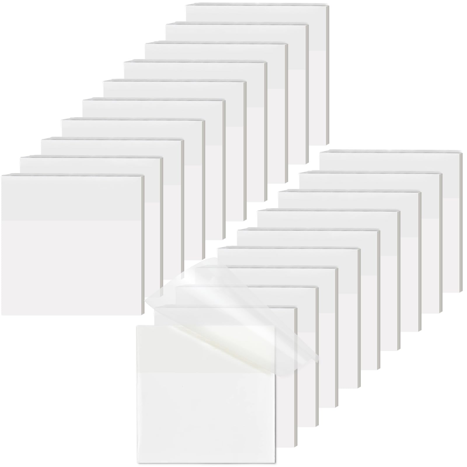 Photo 1 of [1000 Sheets] Transparent Sticky Notes, 3x3 inch Clear Sticky Notes, Self-Adhesive Waterproof Translucent Sticky Notes for Annotation College School and Office Supplies