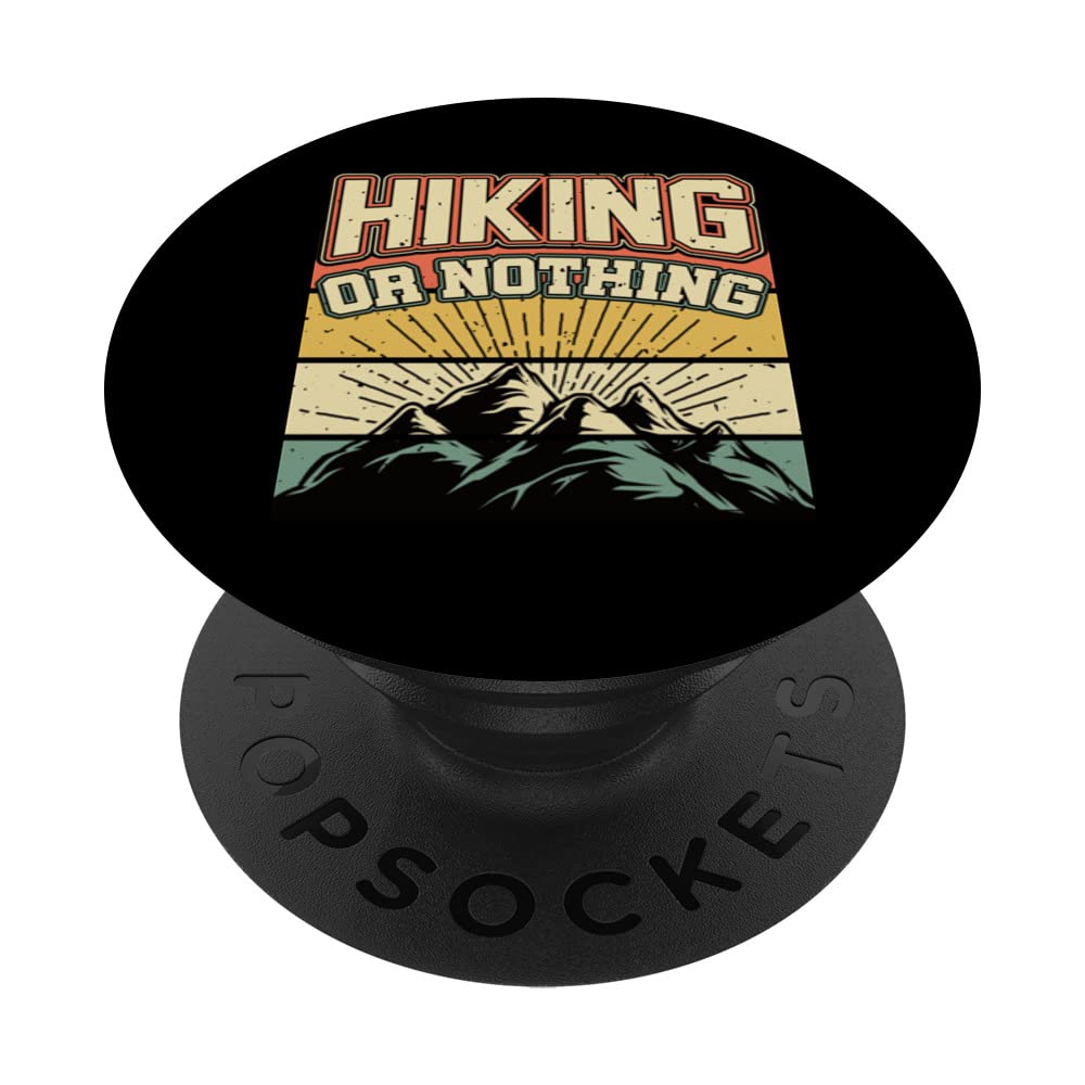 Camping & Vintage Hiking I Nothing But Hiking I Retro Hike PopSockets Swappable PopGrip