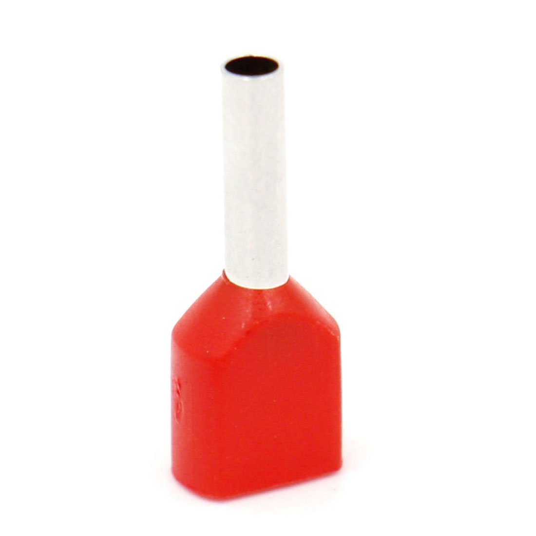 Heschen Twin Crimp TE1008 AWG 18 * 2/1.0 mm²*2, Twin Cord Ends Ferrules, Twin Cord End Terminals, Length 8 mm, Red, Pack of 1000