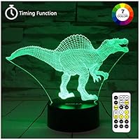 ZOKEA Night Light 3D lamp 7 Colors Changing LED Nightlight with Smart Touch & Remote Control 3D Night Lights for Kids or as Gifts for Women Kids Girls Boys (Dinosaur Spinosaurus)