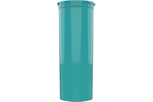 DRAGON CHEWER 60 Dram CR Plastic Packaging Pop Top Containers - Child Resistant Travel Holder Vial Bottles - 75 qty (Aqua)