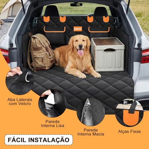 Capa Protetora Carro Pet Proteção 4 em 1 Porta-malas Impermeável Fundo Reforçado Lavável À Máquina Universal