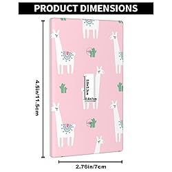 Pznen Pink Llama Single Toggle Light Switch Cover