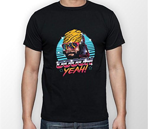 Macho Man Randy Savage Tshirt 80s Neon Mens Black Wrestling Tshirt - S M L XL XXL - WWE WWF WCW TNA Macho Madness
