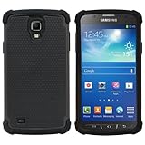 Fenzer Black Hybrid Rubber Matte Hard Case Cover for Samsung Galaxy S4 Active Cell Phone