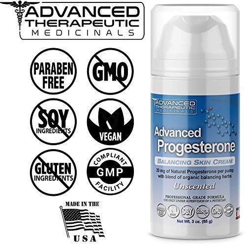 Advanced Progesterone Cream | Menopause Relief | Hormone Balancing Skin Cream by Advanced Therapeutic Medicinals - 20mg Of Bioidentical Natural Progesterone USP Per Pump Great for TTC and PCOS Advanced Progesterone Cream | Menopause Relief | Hormone Balancing Skin Cream by Advanced Therapeutic Medicinals - 20mg Of Bioidentical Natural Progesterone USP Per Pump Great for TTC and PCOS
