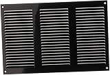 Europlast 300x200mm Black Metal Air Vent Grille Cover with Insect Mesh
