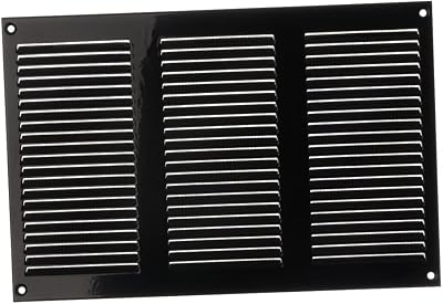 Europlast 300x200mm Black Metal Air Vent Grille Cover with Insect Mesh