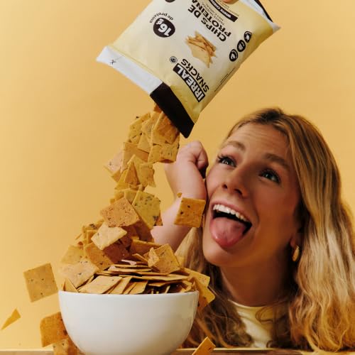 Irreal Snacks, Snack Proteico Salgado, Sabor White Cheddar, 40g, Feito com Batata Doce, Caseinato de Cálcio e Proteína de Arroz