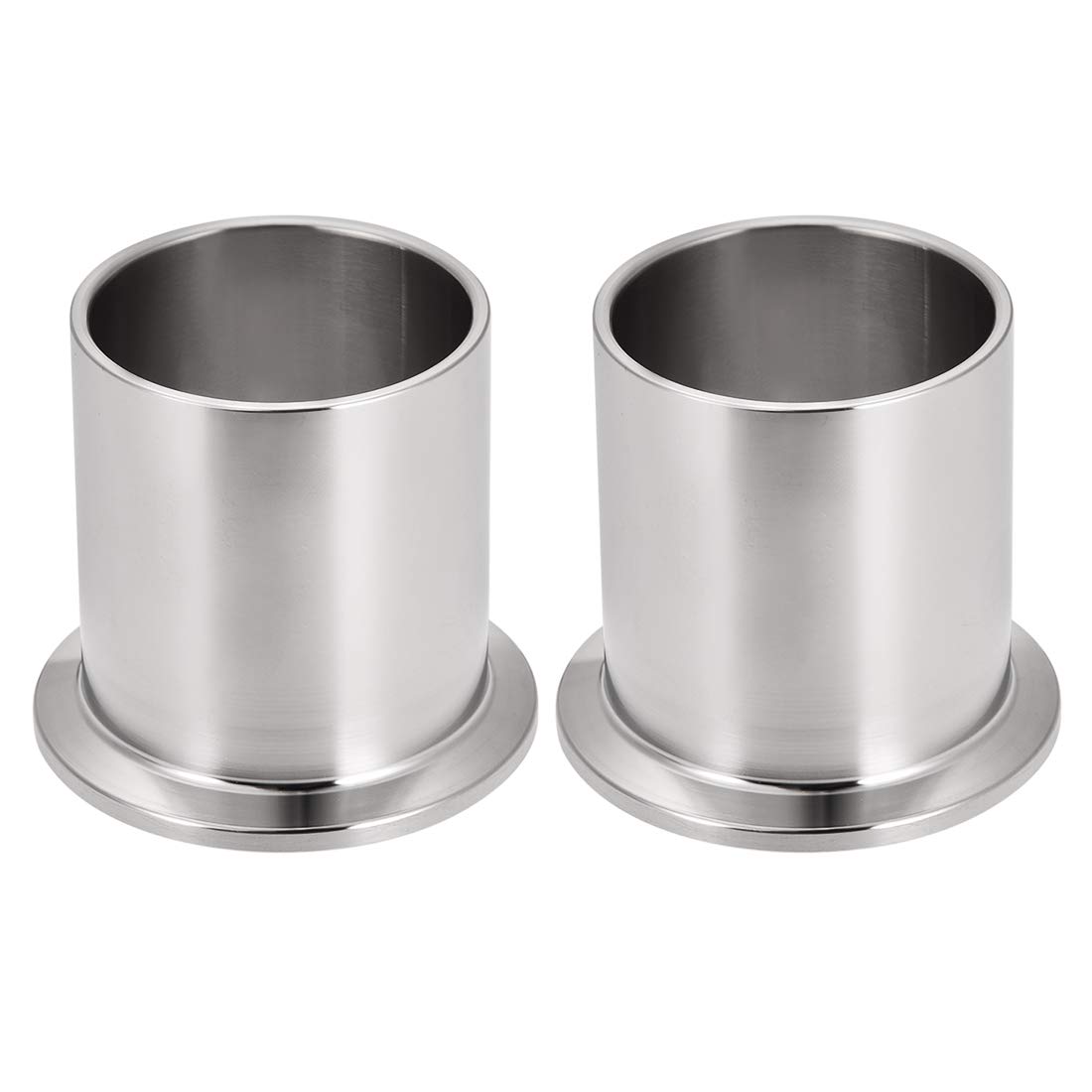 sourcing map 304 Stainless Steel Fitting Long Weld Clamp Ferrule Fits Clamp 44mm x 50mm 2Pcs