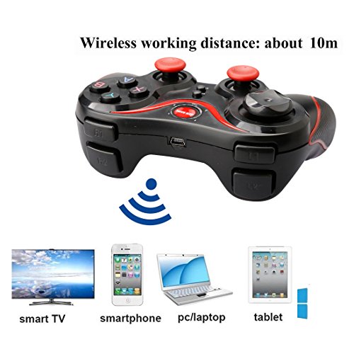 A-szcxtop S3 Bluetooth Gamepad Wire Wireless Rechargeable Game Controller Support for Smart Phone,Pad,TV,TV Box with Android Platform 3.2 and Above