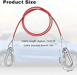 URAQT Breakaway Cable 7mm Steel Carabiner Hook 1m for Trailers Caravan view 2