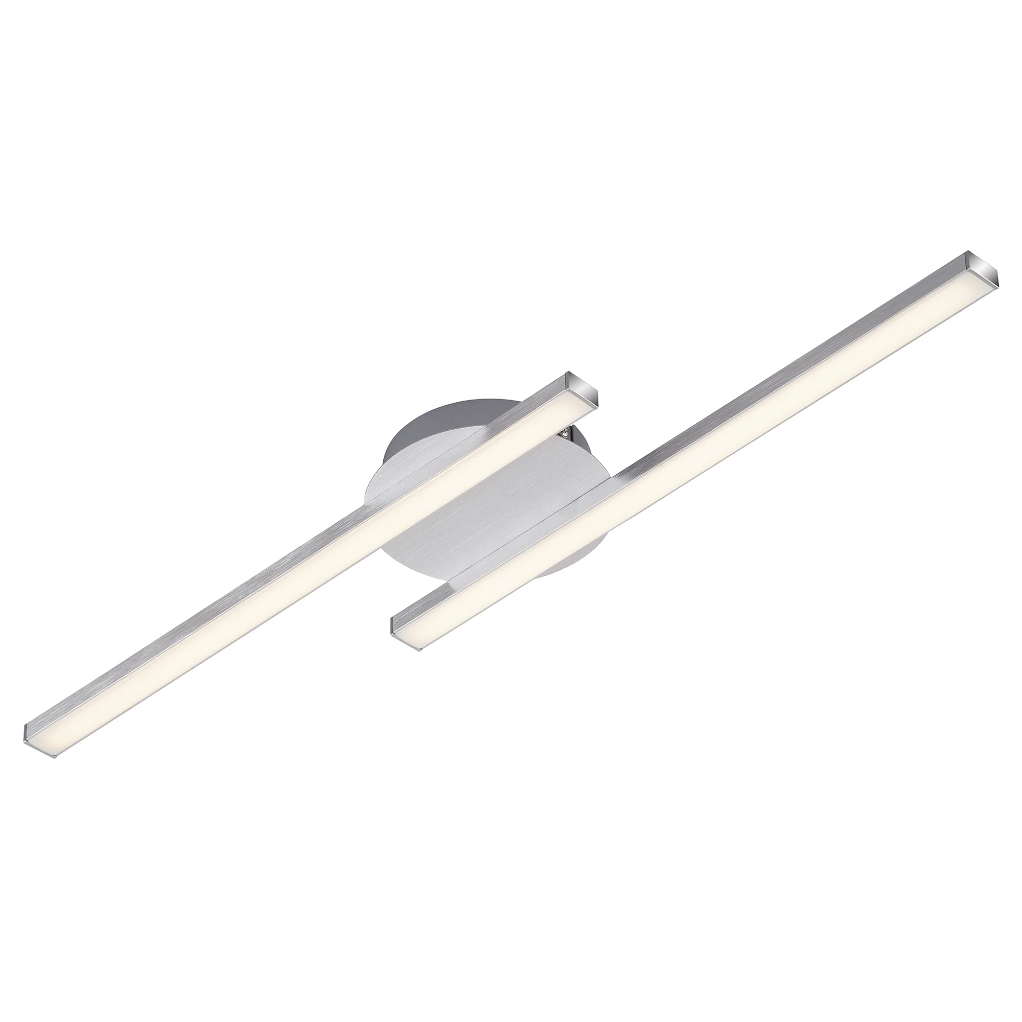 Briloner Leuchten - LED Ceiling Light, 2-Bulb, 2 x 6W, Warm White Light, 55.4 cm, Aluminium Colour