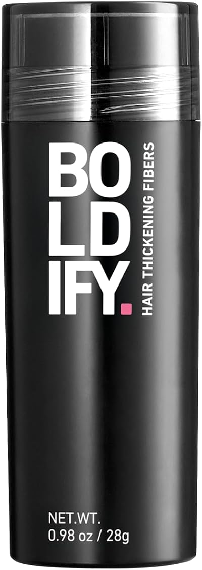 Boldify Hair Fibers 28g Black - Fill Thinning Hair Fuller Thicker Look Men Women
