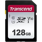 Transcend 128GB SDC300S SD UHS-I SDXC Memory Card, 100MB/s, U1, V10, C10 | Compatible with DSLR, Digital Cameras, Trail Cameras, Camcorder