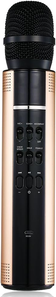 POHO Karaoke Microphone, Wireless Bluetooth Speaker Multi Voice Changer Stereo Player Recorder for Home KTV Outdoor Picnic Family Party Music, for iPhone/Android/iPad/PC and All Smartphone (Gold) [consumer_electronics] ¡­