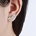 YOQUCOL Silver Tone 3D Butterfly Zirconia Crystal Ear Vine Climber Wrap Earrings For Women