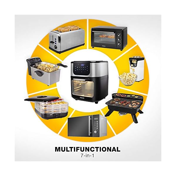 Princess-Air-Fryer-Oven-182075-1700-watt-11-Litre-10-Cook-Presets-Digital-Display-Accessories-exclusive Princess Air Fryer Oven Deluxe, 11 Litre, 1800 watt, 10 Cook Presets, Rotating Basket and Rotisserie Skewer, Digital…