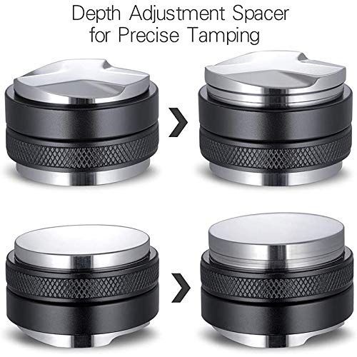 DaysAgo 53 mm Doppelkopf-Kaffeetuner für 54 mm Siebträger mit einstellbarer Tiefe, professioneller manueller… – Bild 4